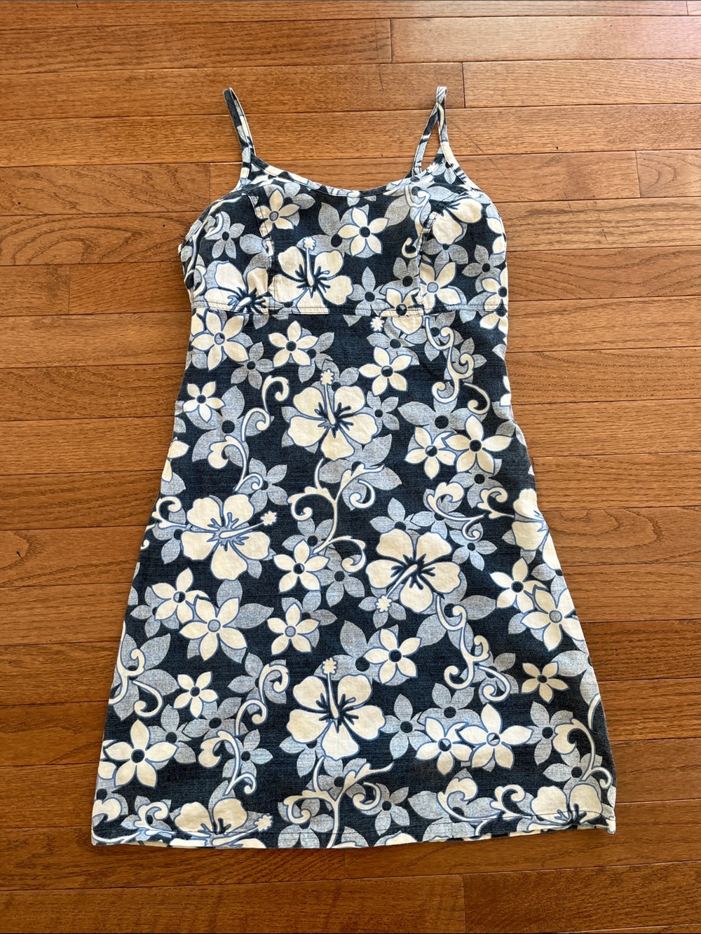 Heart Soul navy blue and white Floral Spaghetti Strap Dress